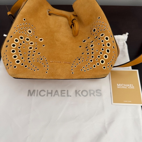 Michael Kors Cary Marigold SM Bucket Bag Leather Suede - Picture 13 of 16